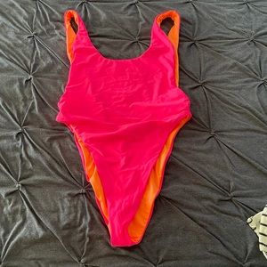 Aerie hot pink one piece bathing suit